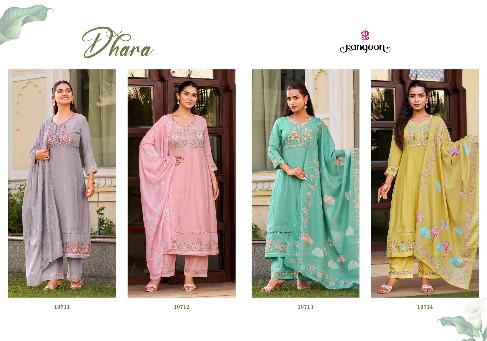 DHARA BY Rangoon 10711 to 10714 series Stylish Fancy stitched dresses At Wholesale Price
